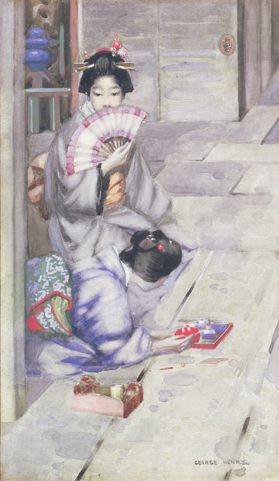 Geisha bebiendo té de George F. Henry