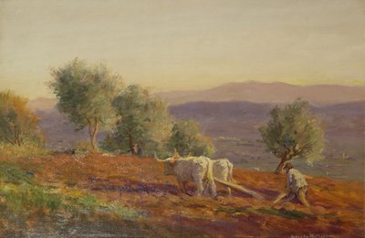 Donde cantaba Virgilio, hombre arando, 1912 de George Faulkner Wetherbee