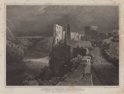 Castillo de Barnard, Durham, lugar de nacimiento de John Balliol, fundador del Balliol College, Oxford de George Fennel (after) Robson