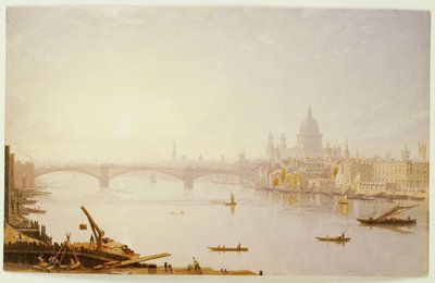 Puente de Southwark y Catedral de San Pablo desde el Puente de Londres de George Fennel Robson