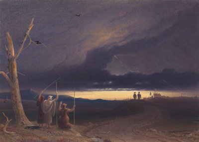 Macbeth y Banquo en el brezal de George Fennell Robson
