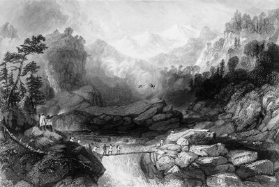 Cruzando por un Sangha, cerca de Jumnootree de George Francis White