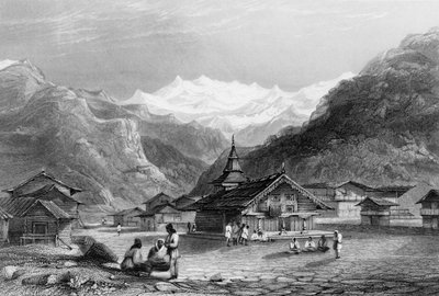 Kursalee, - Un pueblo en las montañas del Himalaya, India de George Francis White