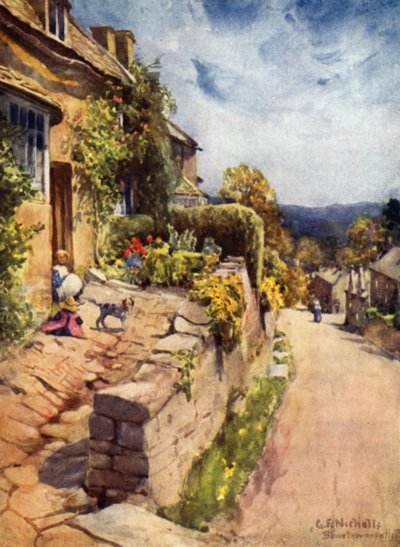 Bourton en la colina de George Franck Nicholls