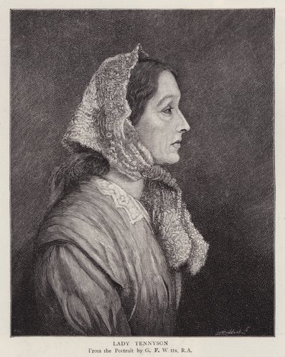 Retrato de Emily Tennyson, Lady Tennyson, esposa del Poeta Laureado inglés Alfred, Lord Tennyson de George Frederick (after) Watts