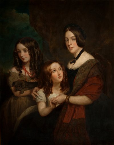 Lady Caroline Towneley con dos de sus hijas, Caroline y Emily (copia de Francis Grant), 1860 de George Frederick Clarke
