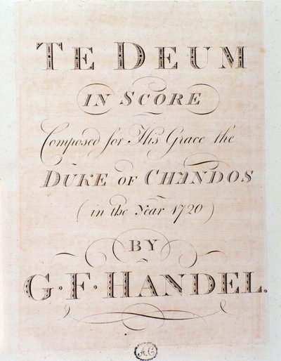 Portada de la partitura de Te Deum de G. F. Handel de George Frederick Handel