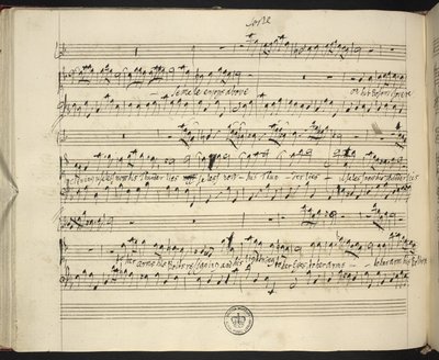 f.44v, partitura autógrafa Semele de Handel de George Frederick Handel