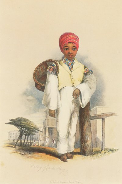 Un niño mestizo, mezcla de herencia malaya y africana oriental, Ciudad del Cabo de George French Angas