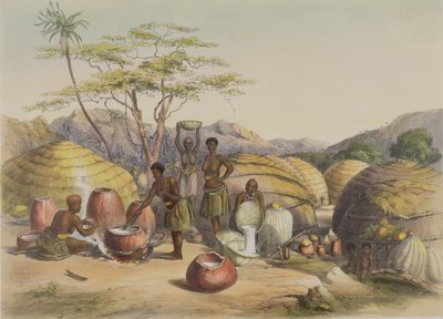 Kraal de Gudu en el Tugala, Mujeres haciendo Cerveza, lámina 26 de 
