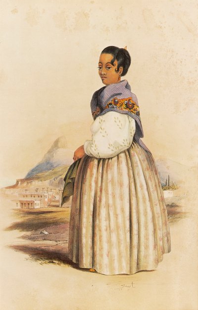 Nazea, esposa de Karel, un respetado sacerdote malayo de Ciudad del Cabo de George French Angas