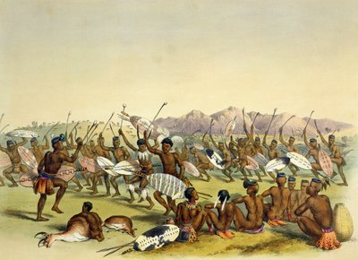 Danza de caza zulú cerca de las montañas Engooi, lámina 14 de 