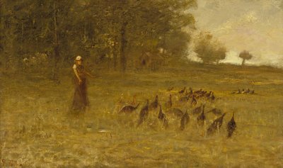 Niña con pavos de George Fuller