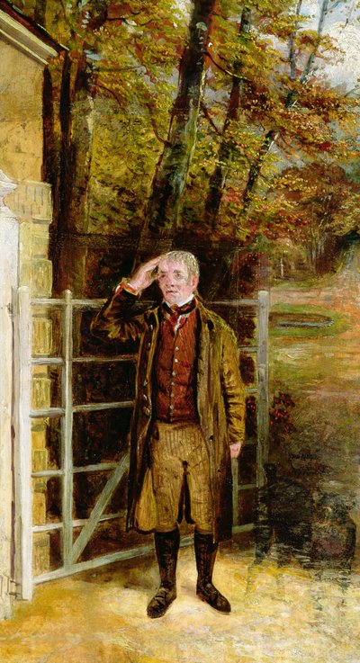 Boceto de retrato de William Wright, portero en Bramham Park, Yorkshire de George Garrard