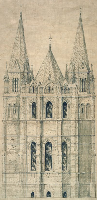 Elevación, c.1860 de George Gilbert Scott