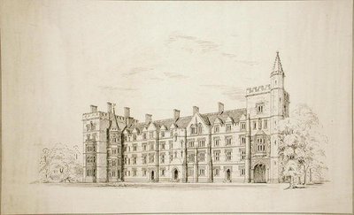 New College Oxford: nuevos edificios propuestos de George Gilbert Scott