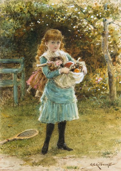 Salir a jugar (acuarela) de George Goodwin Kilburne
