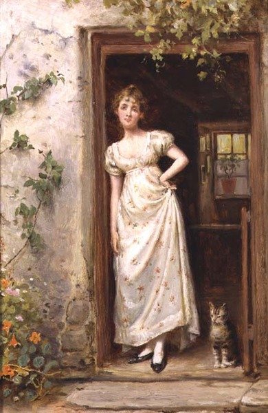 La puerta de la cabaña de George Goodwin Kilburne