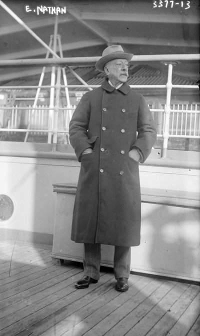 Ernesto Nathan, en el transatlántico América de Italia a Nueva York, 1915 de George Grantham Bain