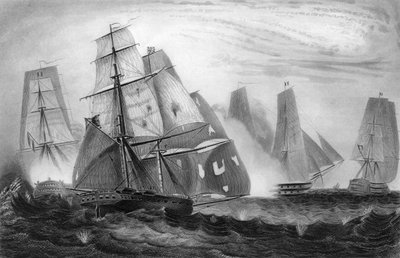 Comportamiento intrépido del Capitán Charles Napier, 15 de abril de 1809 c. 1857 de George Greatbatch