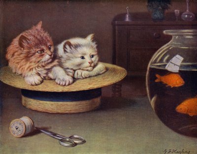 Mirando (litografia en color) de George H. Hughes