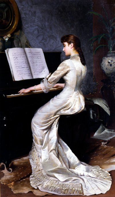 Canción sin palabras, pianista, 1880 de George Hamilton Barrable