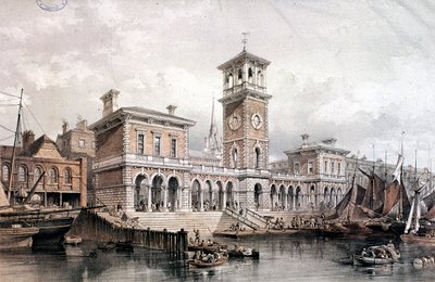 Muelle y mercado de Billingsgate, Londres, 1851 de George Hawkins