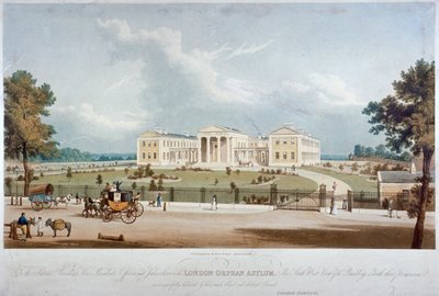 Vista suroeste del Orfanato de Londres en Lower Clapton, Hackney, Londres, c. 1830 de George Hawkins