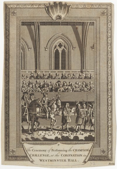 Ceremonia del Desafío del Campeón en la Coronación en Westminster Hall de George Hawkins