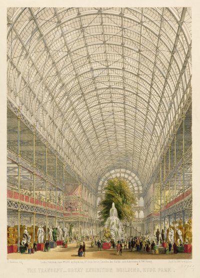 Transepto del Palacio de Cristal, pub. por Day and Son y Ackermann y Co. de George Hawkins