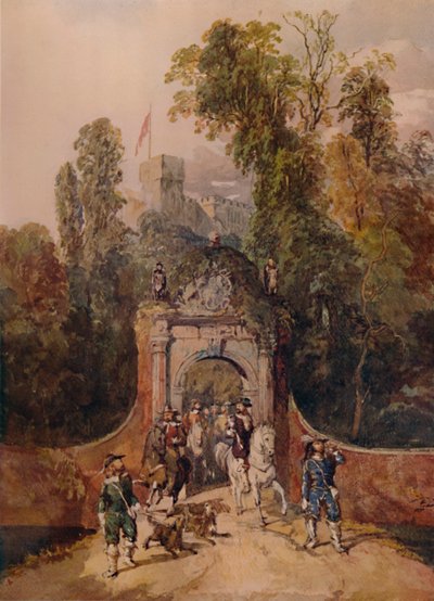 Una Fiesta de Cetrería Partiendo, siglo XIX, 1935 de George Haydock Dodgson