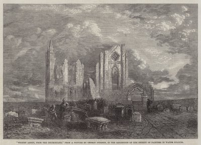 Abadía de Whitby, desde el Cementerio, en la Exposición de la Sociedad de Pintores en Acuarela de George Haydock Dodgson