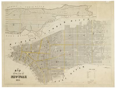 Mapa de la Ciudad de Nueva York, 1854 de George Hayward