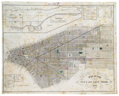 Mapa de la Ciudad de Nueva York, 1850 de George Hayward