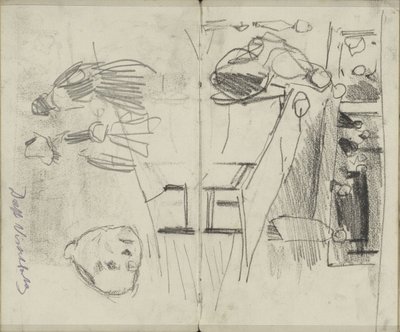 Figuras en el Visbank de Delft y estudios de figuras de George Hendrik Breitner