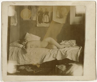 Marie Jordan acostada desnuda en una cama de George Hendrik Breitner