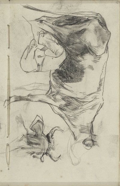 Granjero de ordeño y cabeza de vaca. de George Hendrik Breitner
