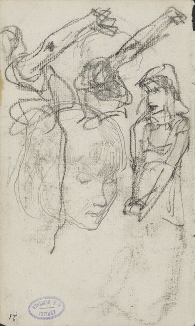Hoja de estudio con mujeres. de George Hendrik Breitner