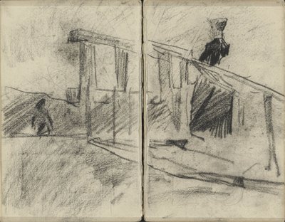 Mujer, posiblemente en un puente de George Hendrik Breitner