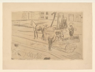 Trabajo en la obra Sint Agnietenstraat en Amsterdam de George Hendrik Breitner