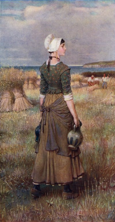 Evangeline (litografía en color) de George Henry (after) Boughton