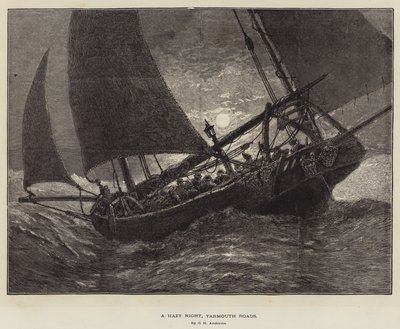 Una noche brumosa, Yarmouth Roads de George Henry Andrews