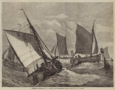 Pesquerías británicas, No 6, barcos de Leigh pescando camarones de George Henry Andrews