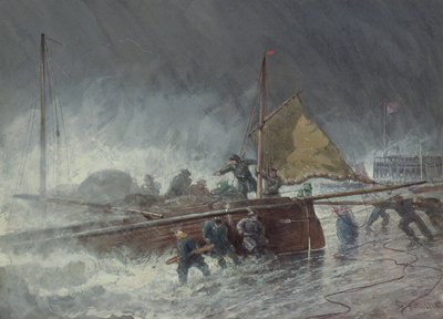 Deal Lugger saliendo en una tormenta de George Henry Andrews