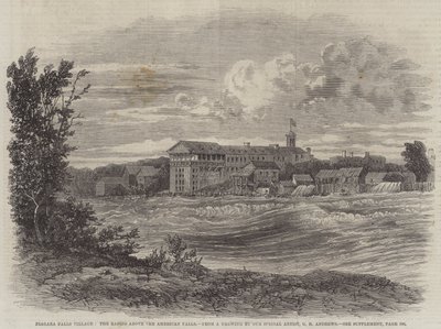 Pueblo de las Cataratas del Niágara, los rápidos sobre las Cataratas Americanas de George Henry Andrews