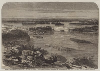 Progreso del Príncipe de Gales en Canadá, vista de parte de la ciudad y el río de Ottawa, desde Barrack Hill, el sitio de los nuevos edificios del parlamento de George Henry Andrews