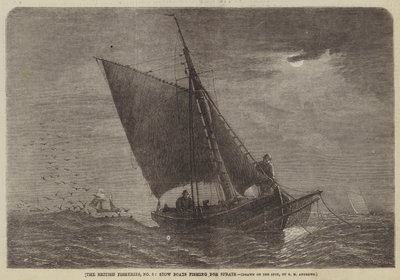 Las Pesquerías Británicas, No 3, Barcos Stow pescando Sprats de George Henry Andrews