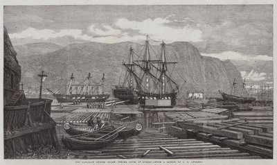El comercio de madera canadiense, calas de madera en Quebec de George Henry Andrews