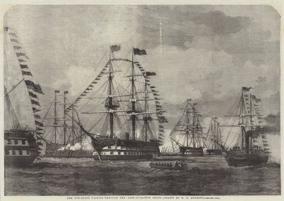 Los Botes de Guerra pasando a través de los Barcos de Línea de George Henry Andrews