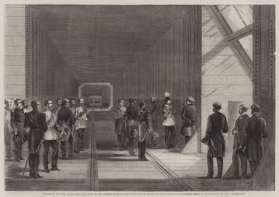 El Príncipe de Gales cerrando el último remache del Puente Tubular Victoria sobre el San Lorenzo de George Henry Andrews